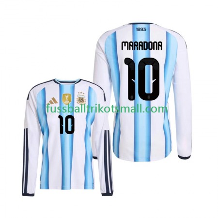 Fußballtrikots Argentinien Maradona 10 World Cup 2026 Langarm Heimtrikotsatz kaufen